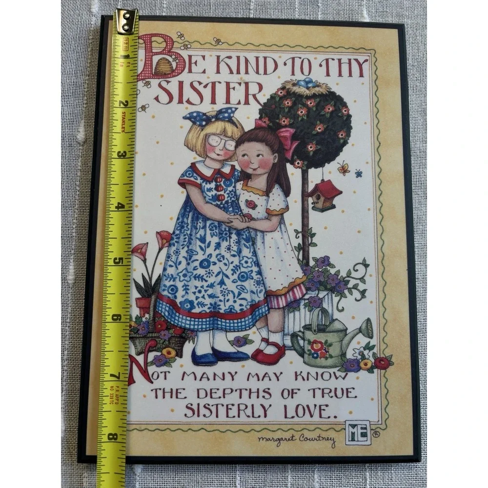 Mary Engelbreit Wall/Standing Plaque Be Kind To Thy Sister Gift Love 90s 8.5